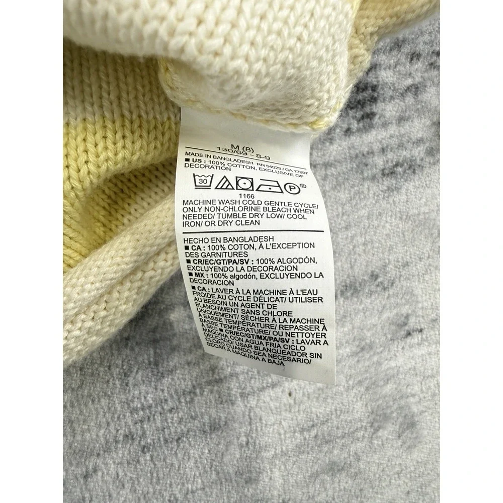 Old Navy Girl's Striped Strawberry Embroidered Knit Sweater M (8) Preppy Cottage